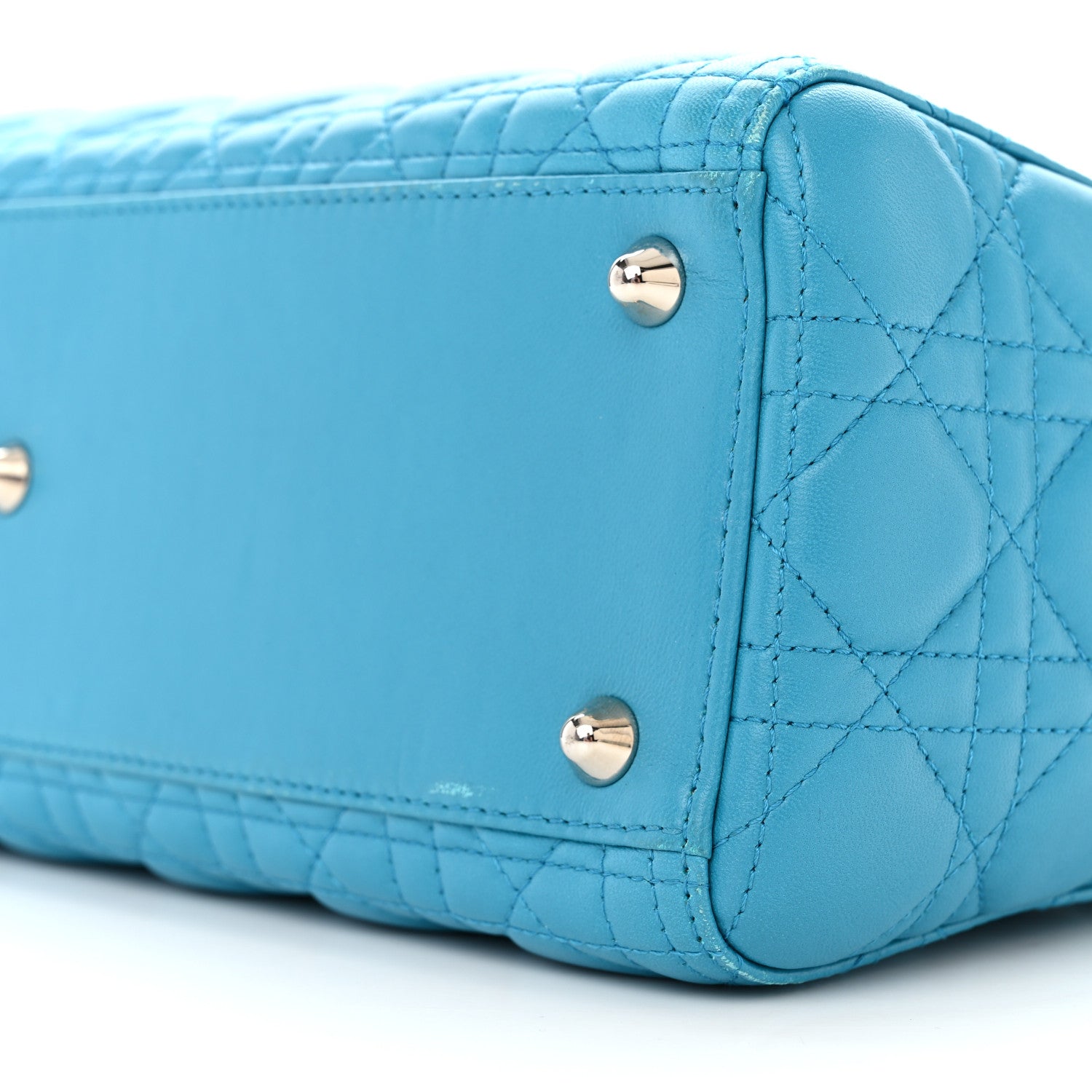 Christian Dior Lambskin Cannage Large Lady Dior Turquoise 10 of 21