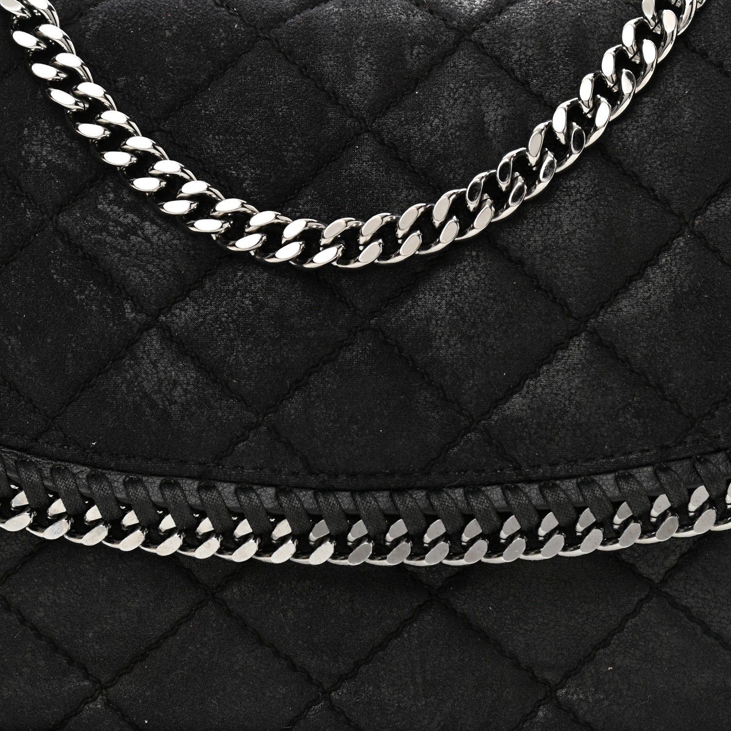 Stella McCartney Shaggy Deer Quilted Falabella Shoulder Bag Black 7 of 11