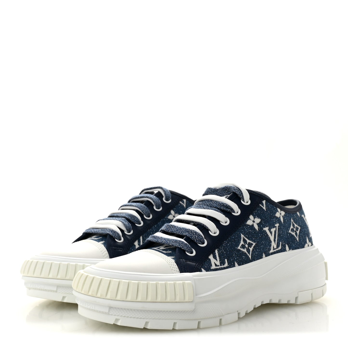Denim Monogram Squad Sneakers 38.5 Marine