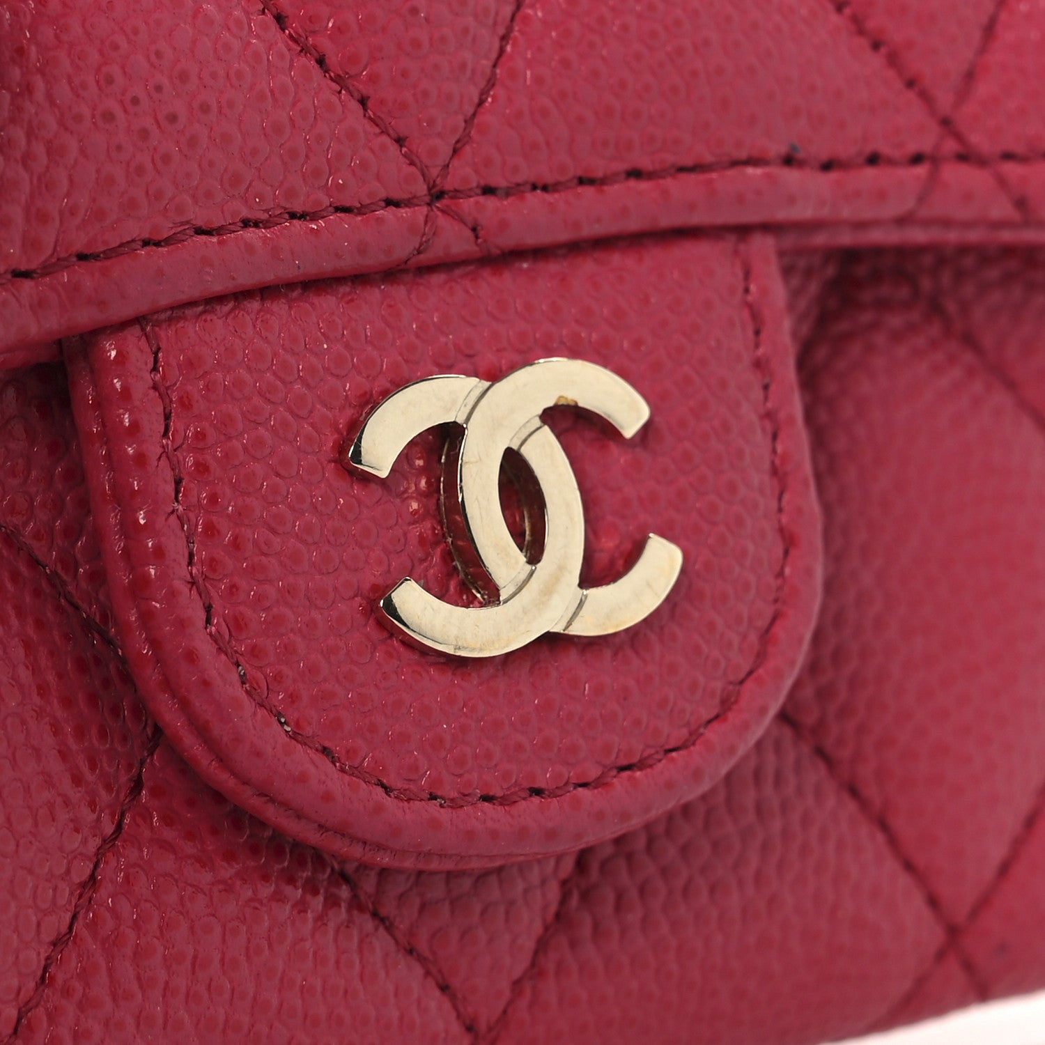 Chanel Caviar Quilted Flap Card Holder Wallet Red 23 of 24
