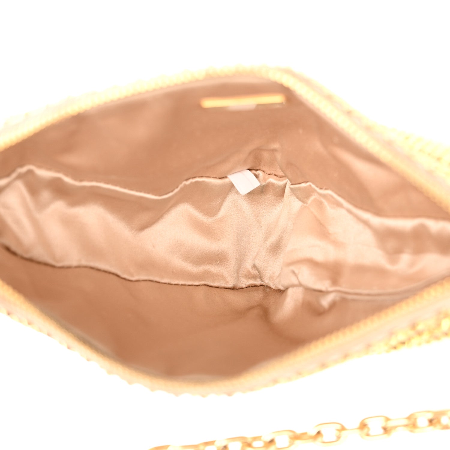 Prada Satin Crystal Triangle Crossbody Pouch Platino 5 of 11