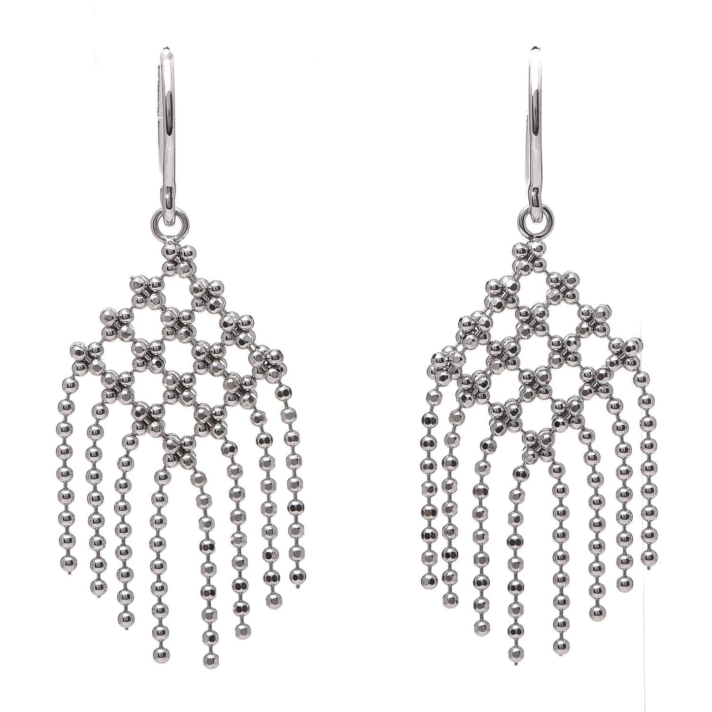 18K White Gold Fringe Earrings