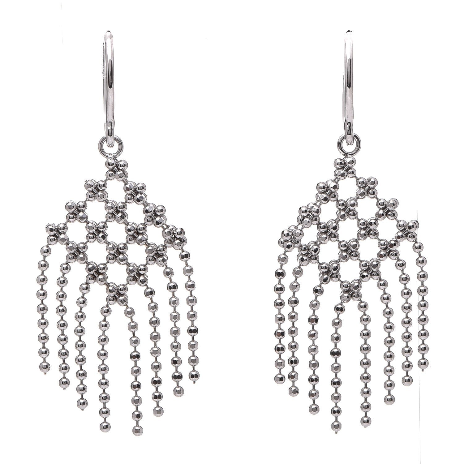 Tiffany 18K White Gold Fringe Earrings 1 of 4