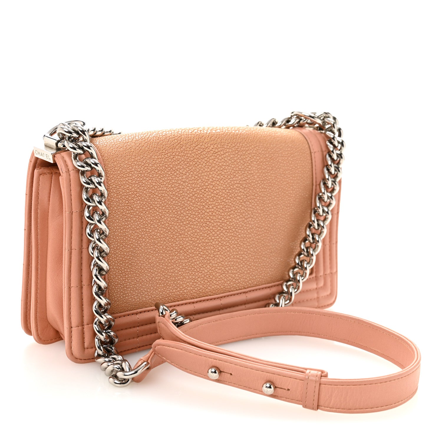 Chanel Galuchat Stingray Medium Boy Flap Pink 3 of 11