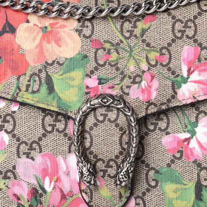 Gucci GG Supreme Monogram Blooms Mini Dionysus Chain Wallet Beige Multicolor Dry Rose 9 of 10