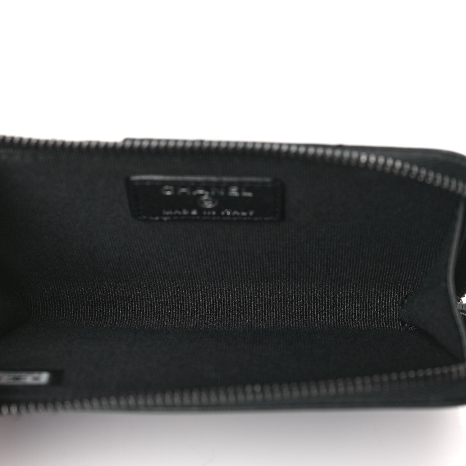 Chanel Pearly Lambskin Quilted Zip Card Holder So Black 5 of 7