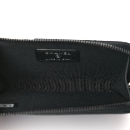 Chanel Pearly Lambskin Quilted Zip Card Holder So Black 5 of 7