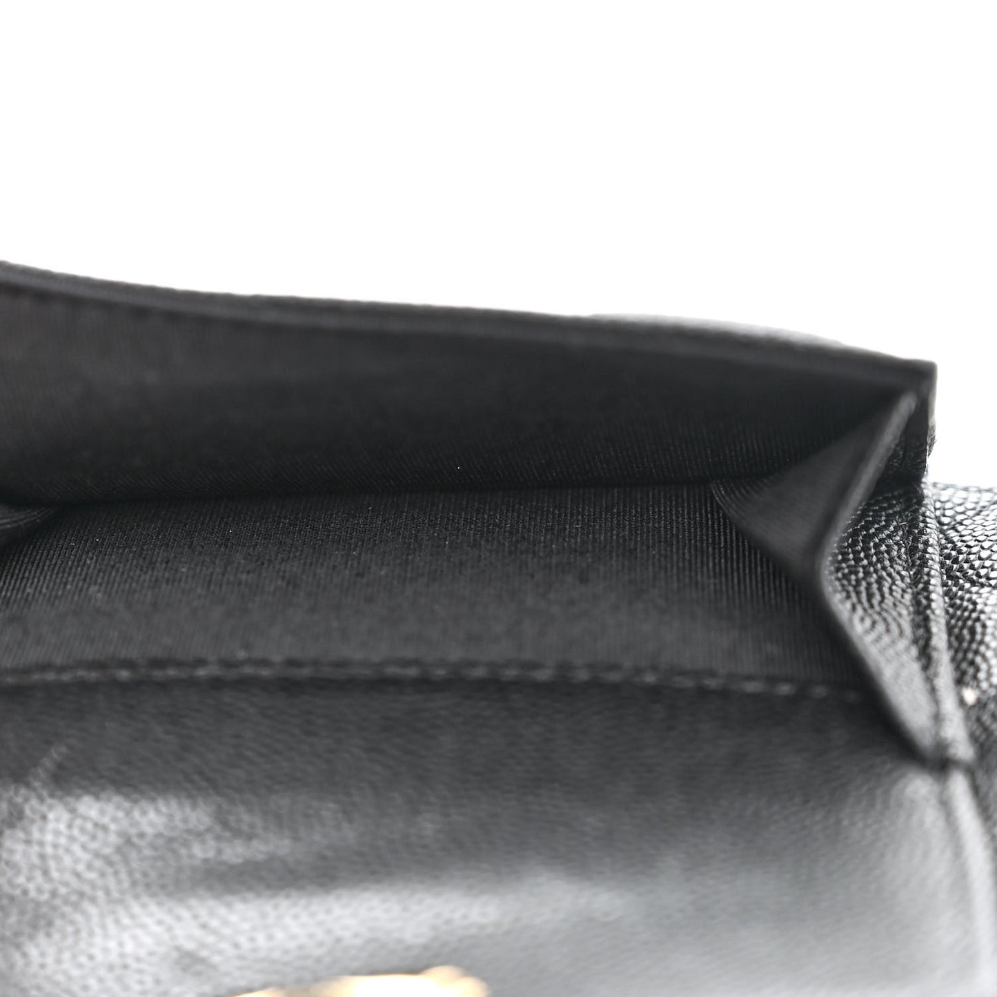 Caviar Quilted Pocket Twins Clutch With Chain Black