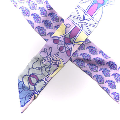 Hermes Silk Coup De Fouet Au Bloc Twilly Mauve Violet Jaune Soufre 4 of 4