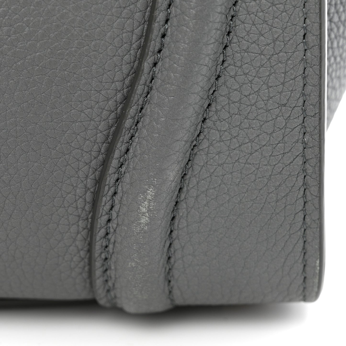 Baby Drummed Calfskin Micro Luggage Kohl