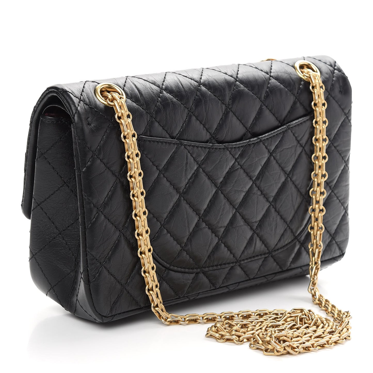 Aged Calfskin Quilted 2.55 Reissue 225 Flap Black