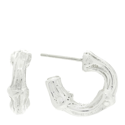Tiffany Sterling Silver Small Bamboo Hoop Earrings 1 of 5