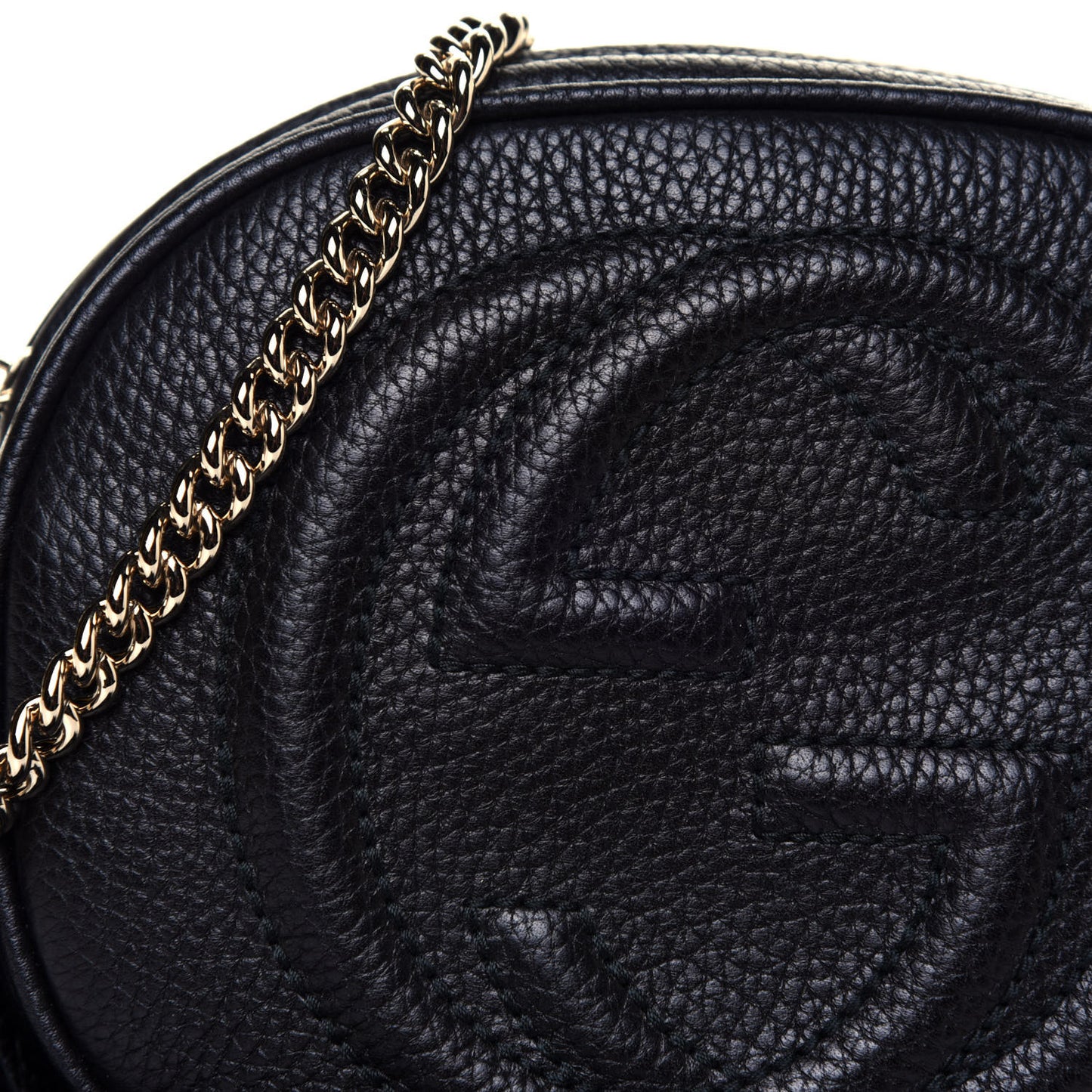 Pebbled Calfskin Mini Soho Chain Bag Black