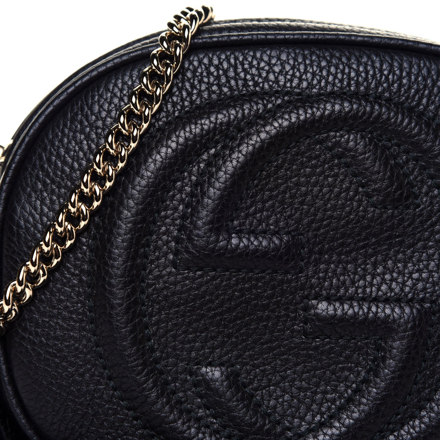 Gucci Pebbled Calfskin Mini Soho Chain Bag Black 8 of 13