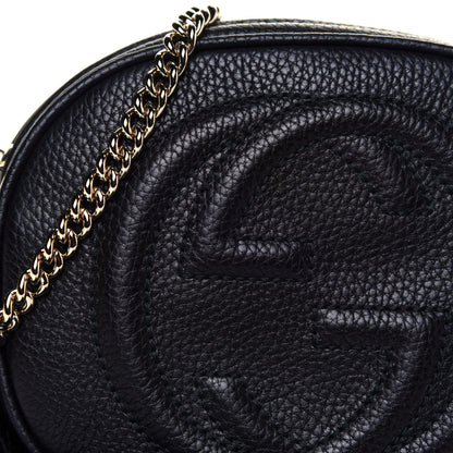 Gucci Pebbled Calfskin Mini Soho Chain Bag Black 8 of 13