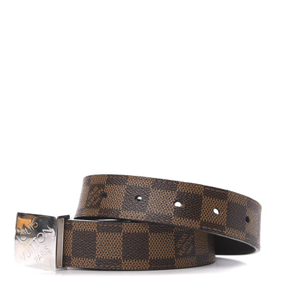 Louis Vuitton Damier Ebene LV Paris Buckle Belt 100 40 Silver 3 of 6