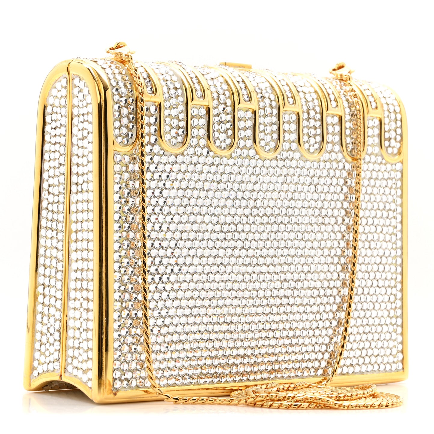 Swarovski Crystal Minaudiere Clutch Gold Silver