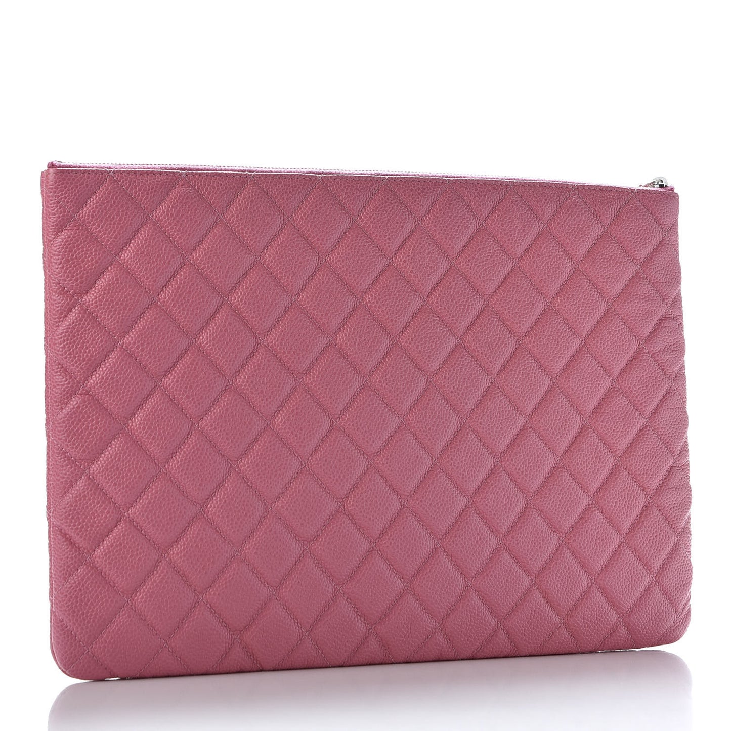 Caviar Quilted Large Cosmetic Case Rose Pink