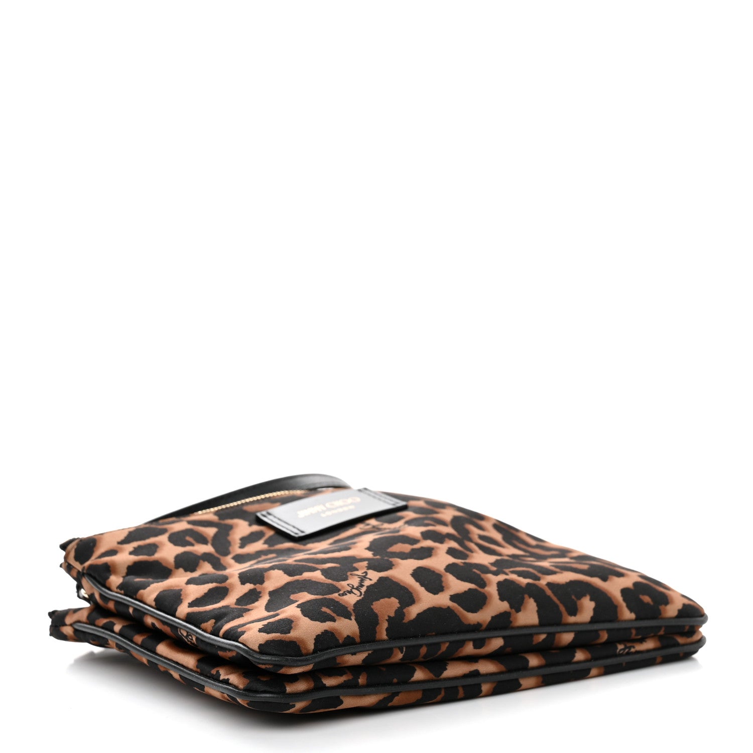 Jimmy Choo Nylon Leopard Print Candice Crossbody Black 4 of 11
