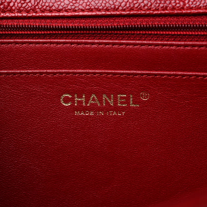 Chanel Crumpled Grained Calfskin Quilted Large Two Tone Flap Bag Red 6 of 9