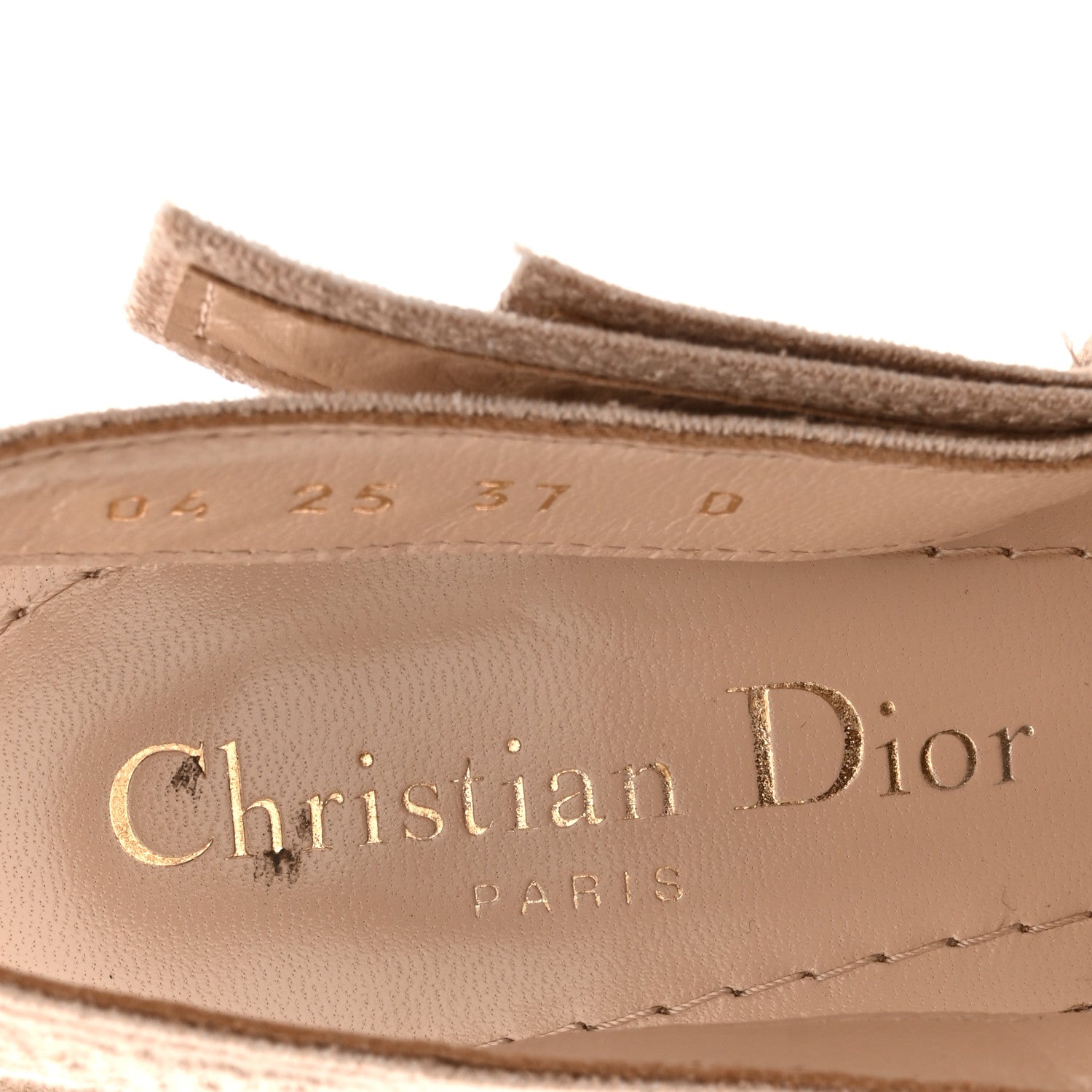 Christian Dior Mesh Plumetis Suede Ribbon J'Adior Slingback 65mm Pumps 37 Nude 7 of 10