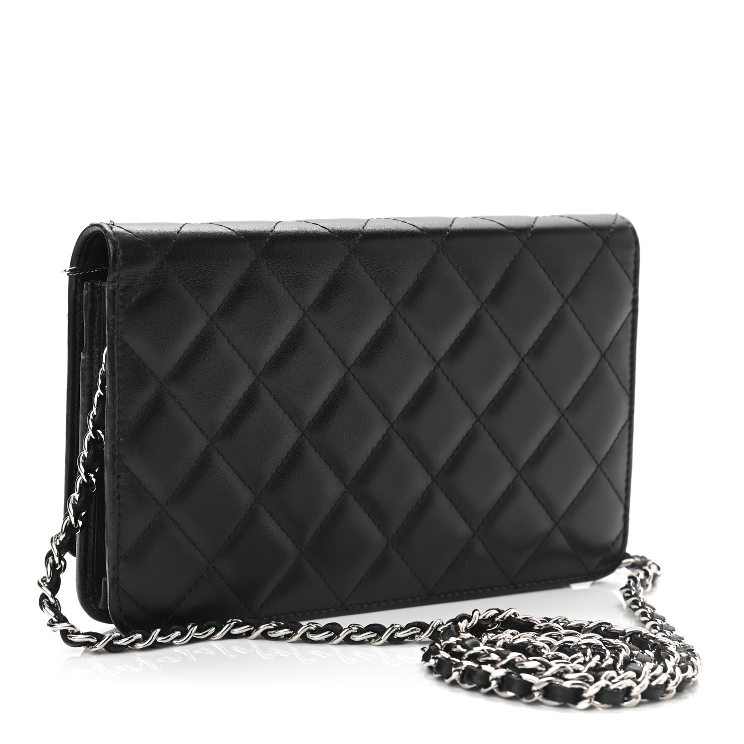 Chanel Calfskin Quilted Cambon Wallet On Chain WOC Black 3 of 12