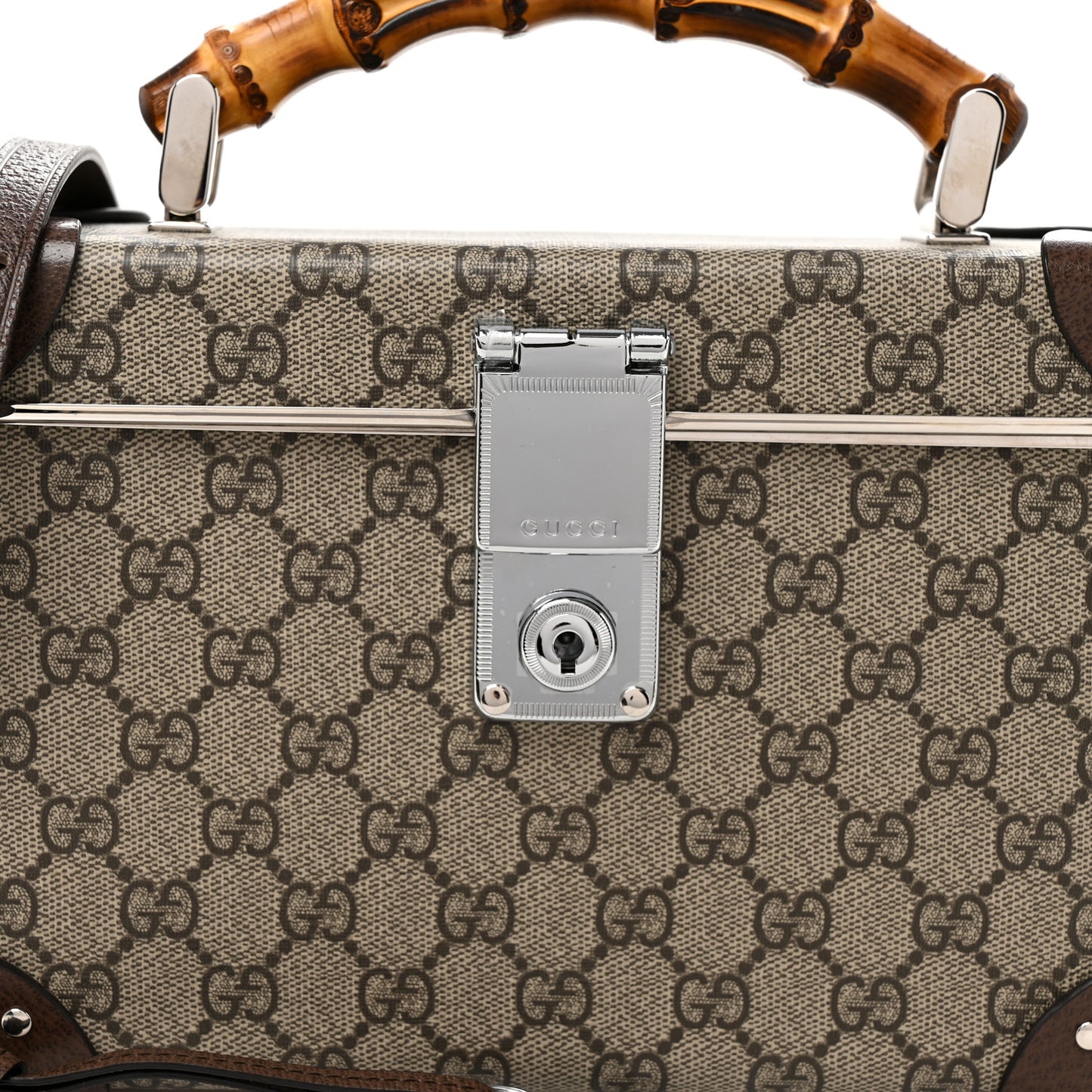 GG Supreme Monogram Globe-Trotter Beauty Case Brown