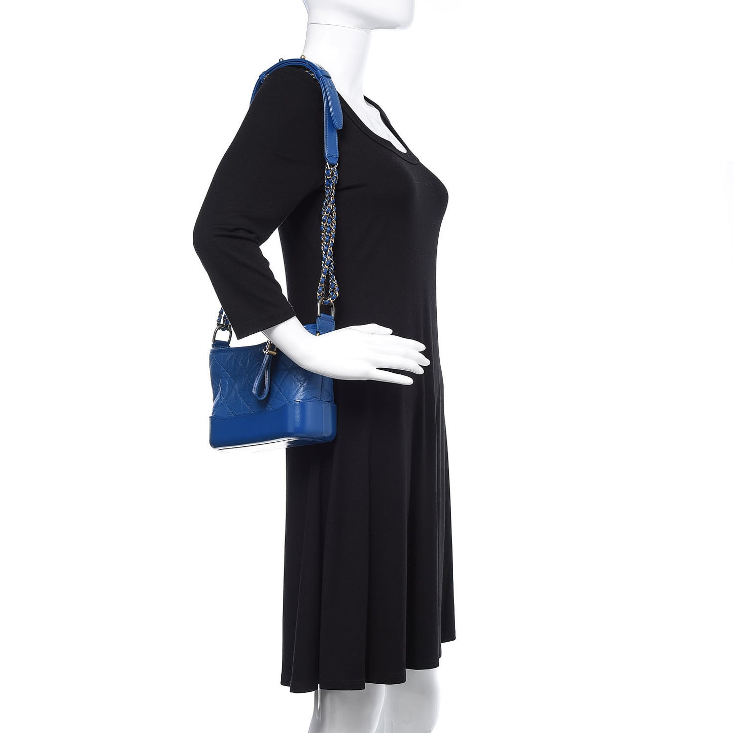 Aged Calfskin Quilted Small Gabrielle Hobo Blue