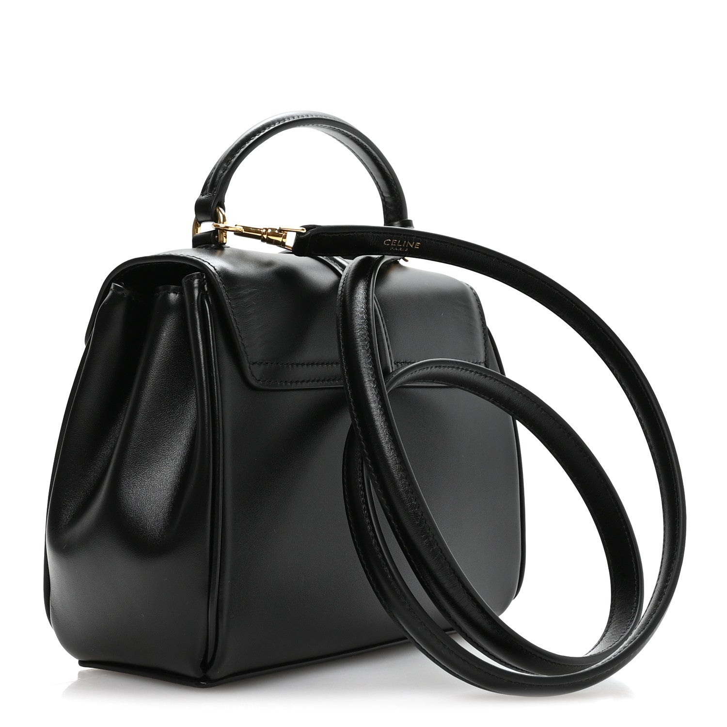 Celine Satinated Calfskin Mini 16 Top Handle Bag Black 3 of 12