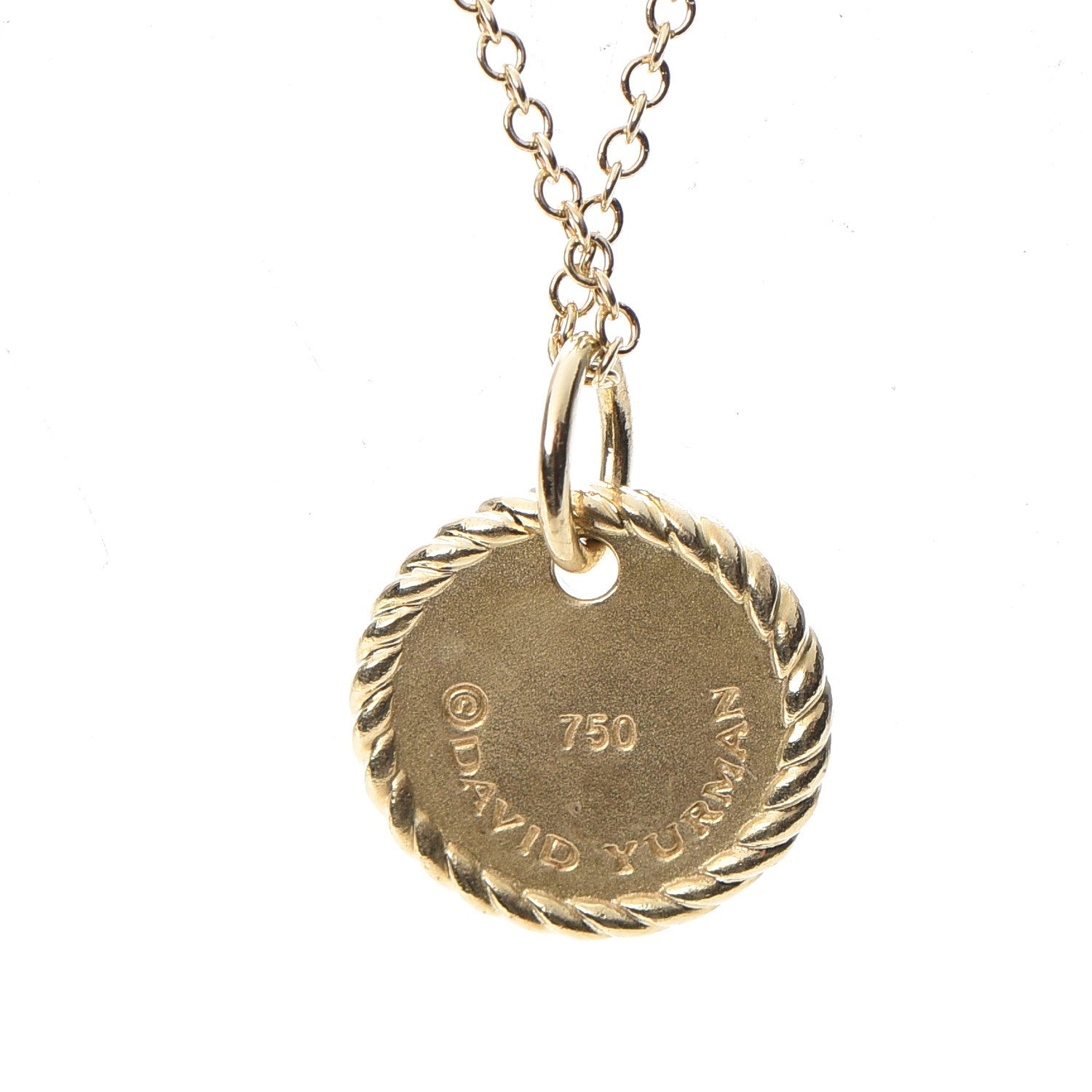 David Yurman 18K Yellow Gold Diamond Initial A Charm Necklace 5 of 7