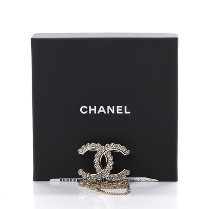 Chanel Metal Crystal Bow-tiful CC Chain Brooch Gold 4 of 4