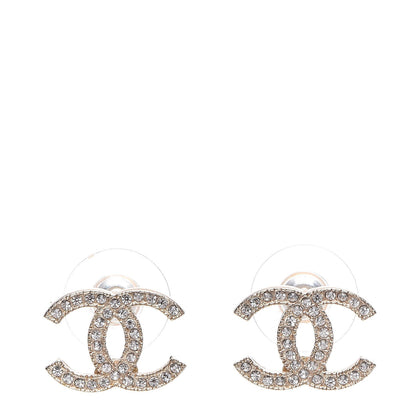 Chanel Crystal CC Earrings Gold 1 of 5