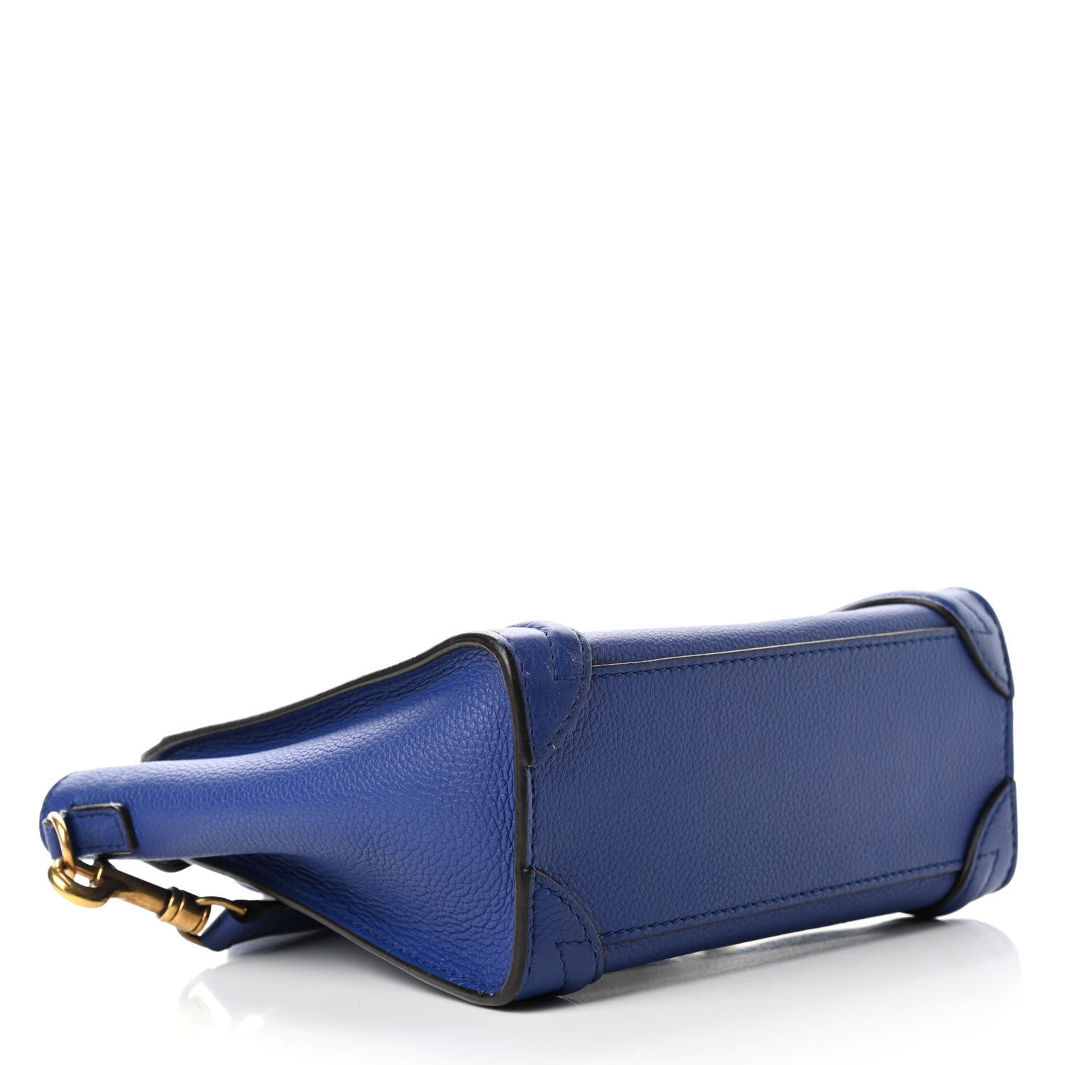 Celine Drummed Calfskin Nano Luggage Indigo 3 of 4