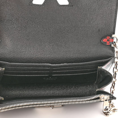 Louis Vuitton Monogram Palm Twist Chain Wallet Black White 6 of 9
