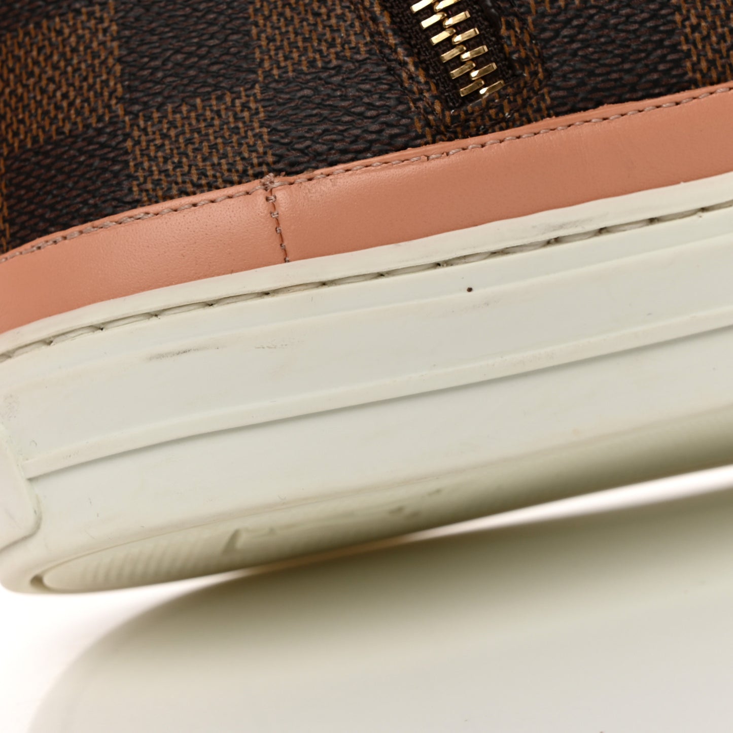 Damier Ebene Stellar High Top Sneakers 37.5 Venus Pink