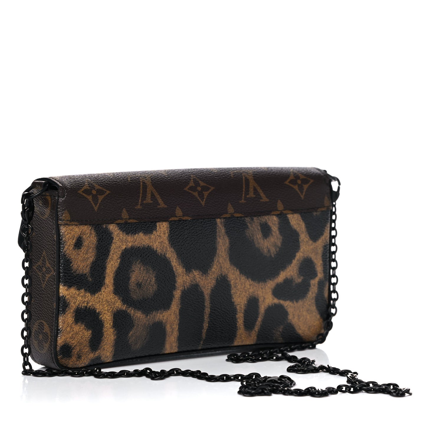 Monogram Animal Print Pochette Felicie Chain Wallet