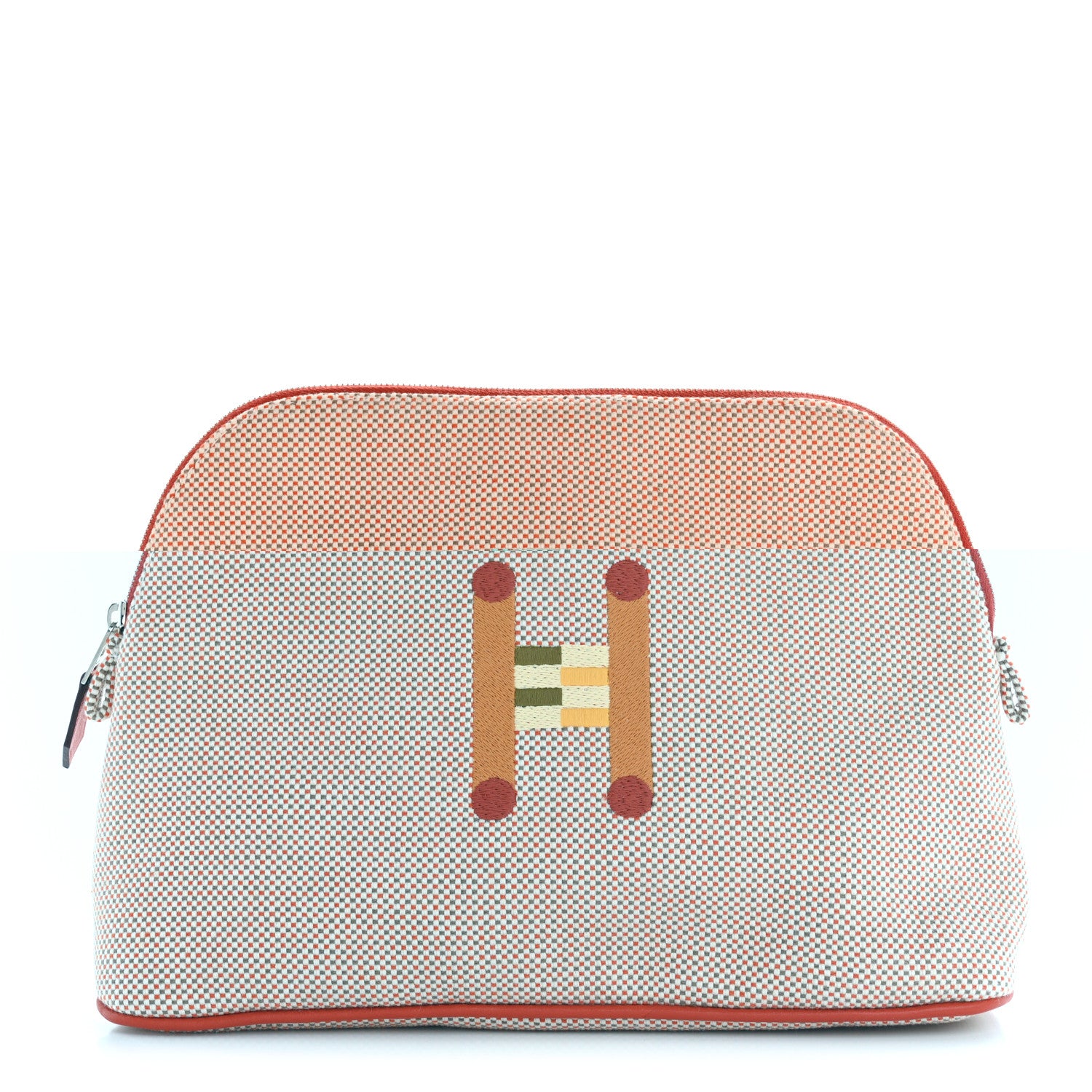 Hermes Cotton Canvas Crazy H Medium Bolide Case Orange Ficelle 1 of 6