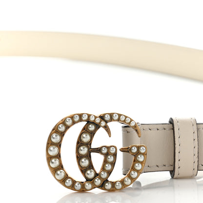 Gucci Calfskin Pearl Double G 20mm Belt 110 44 Ivory 8 of 8