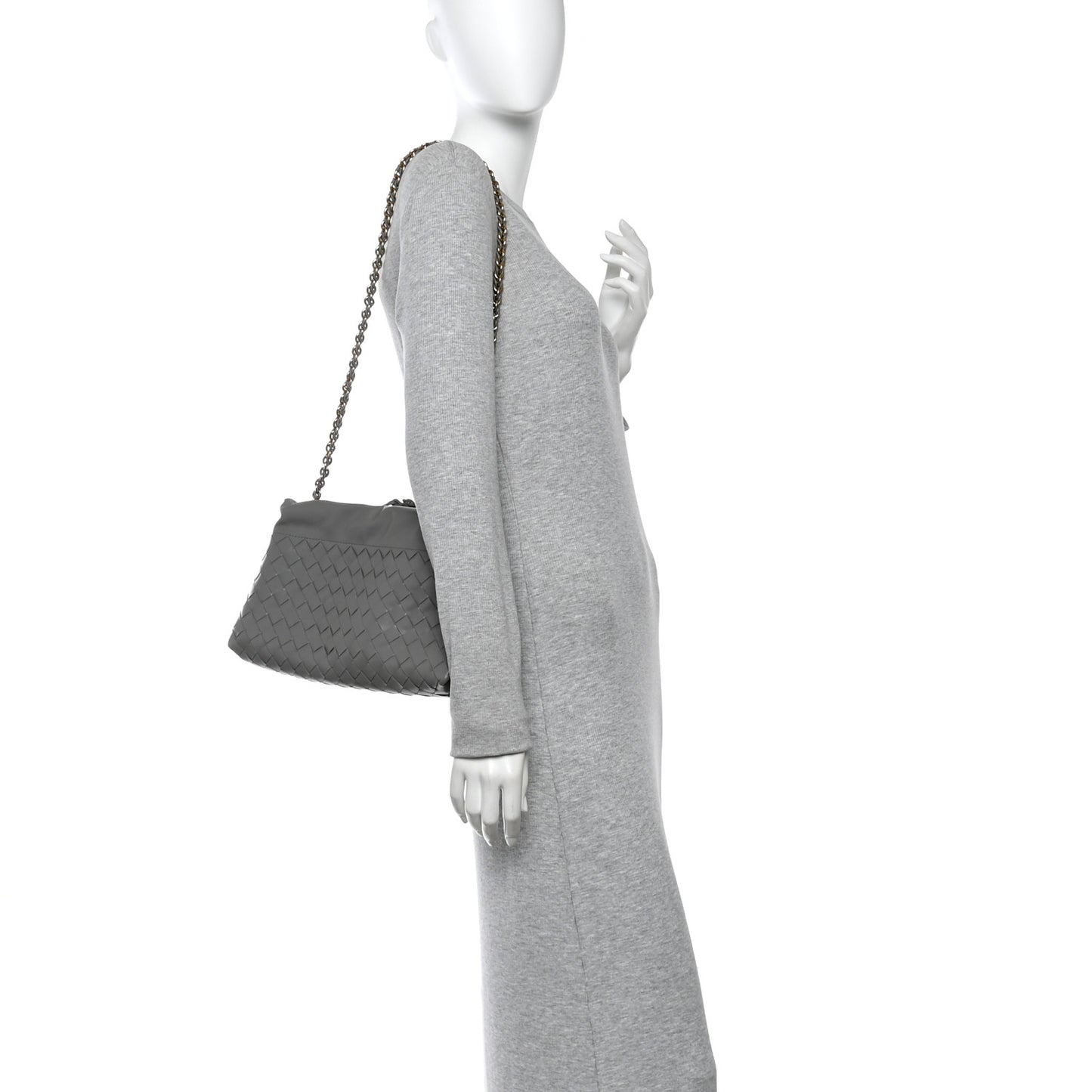 Nappa Intrecciato Dustbag Notte Shoulder Bag Basalt