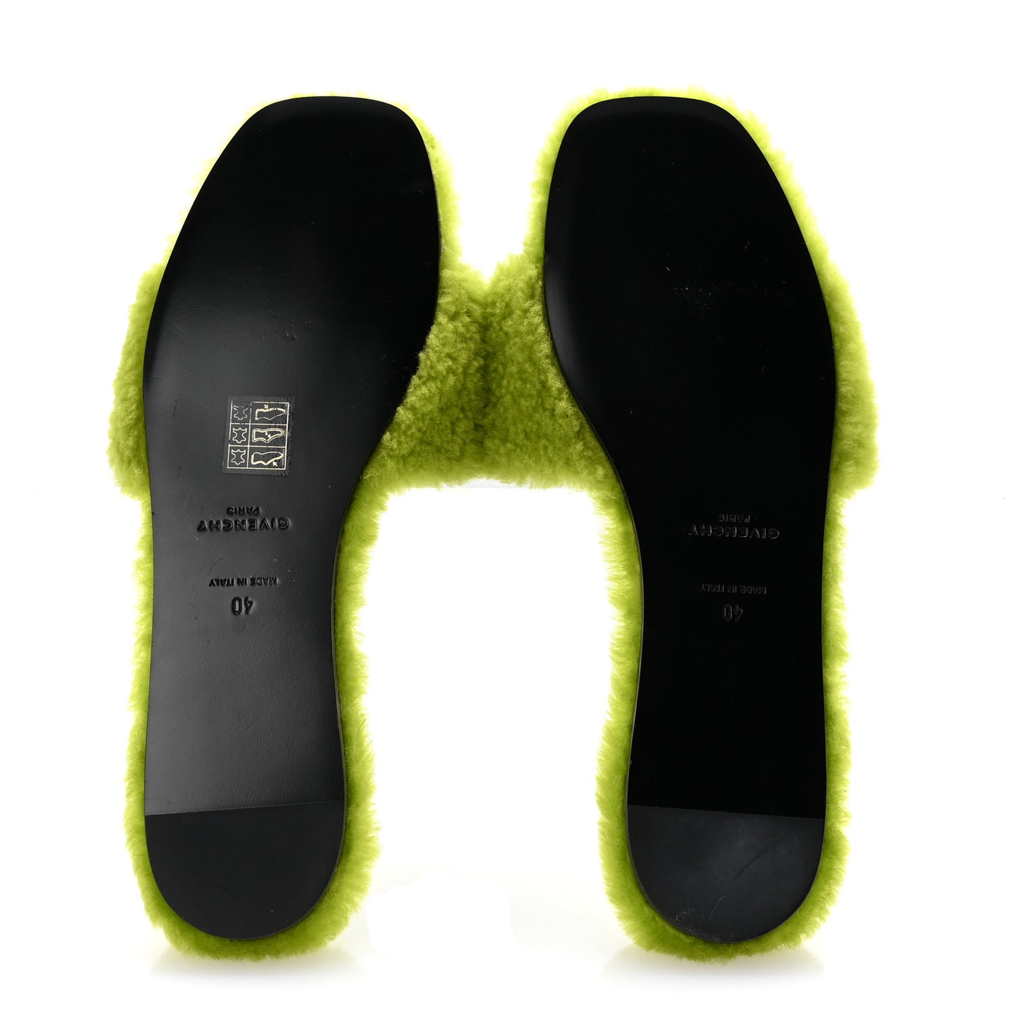 Wool 4G Logo Mule Slide Sandals 40 Citrus Green