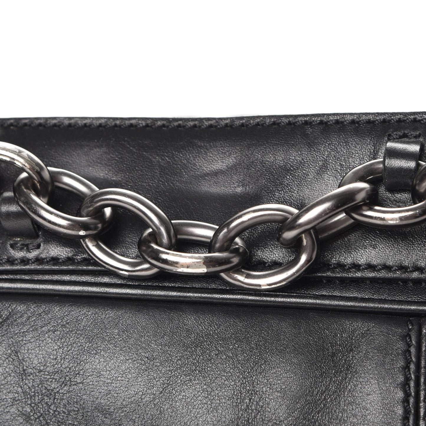 Calfskin Cable Embossed Leather Eve Shoulder Bag Black