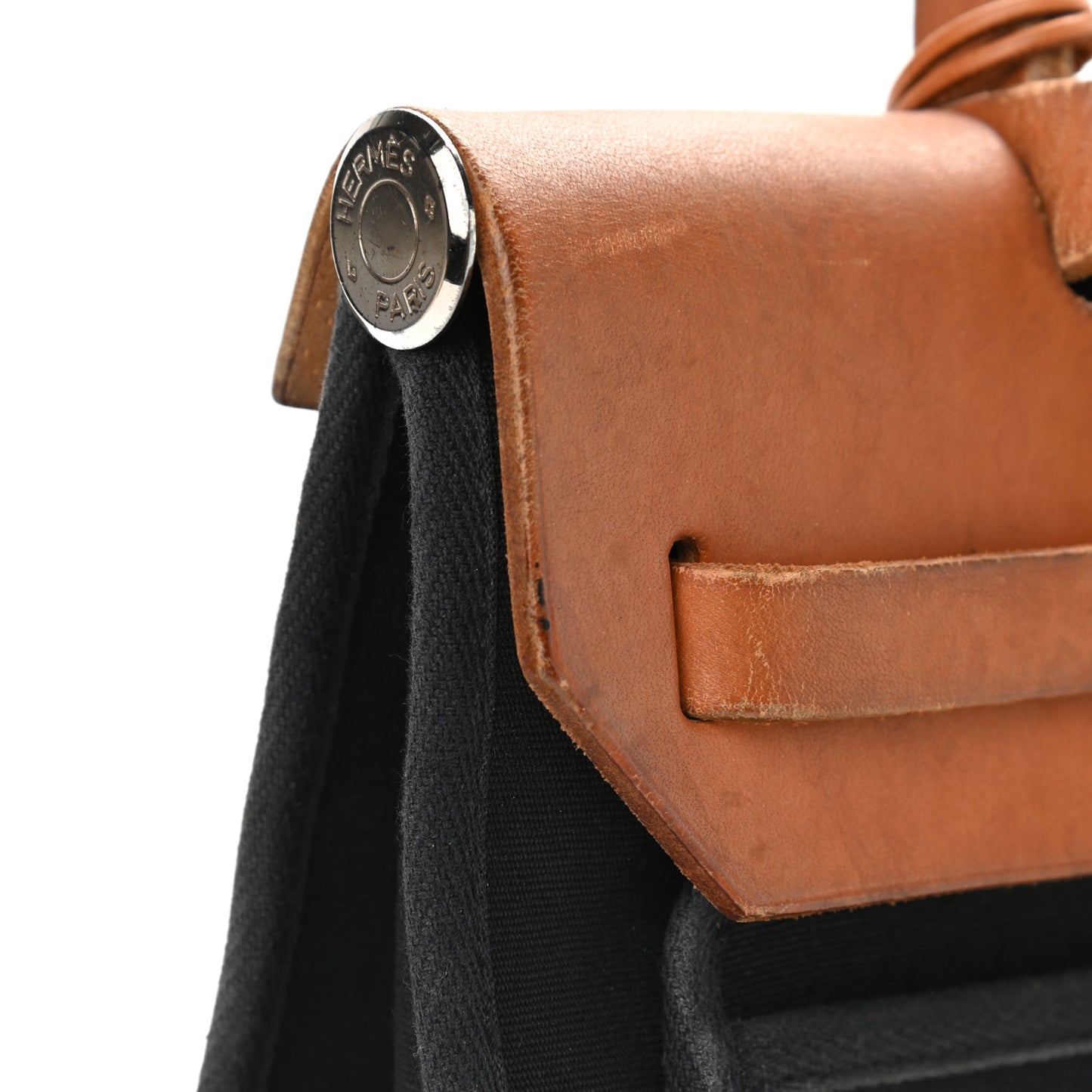 Toile Vache Calfskin Herbag PM 30 Black Natural