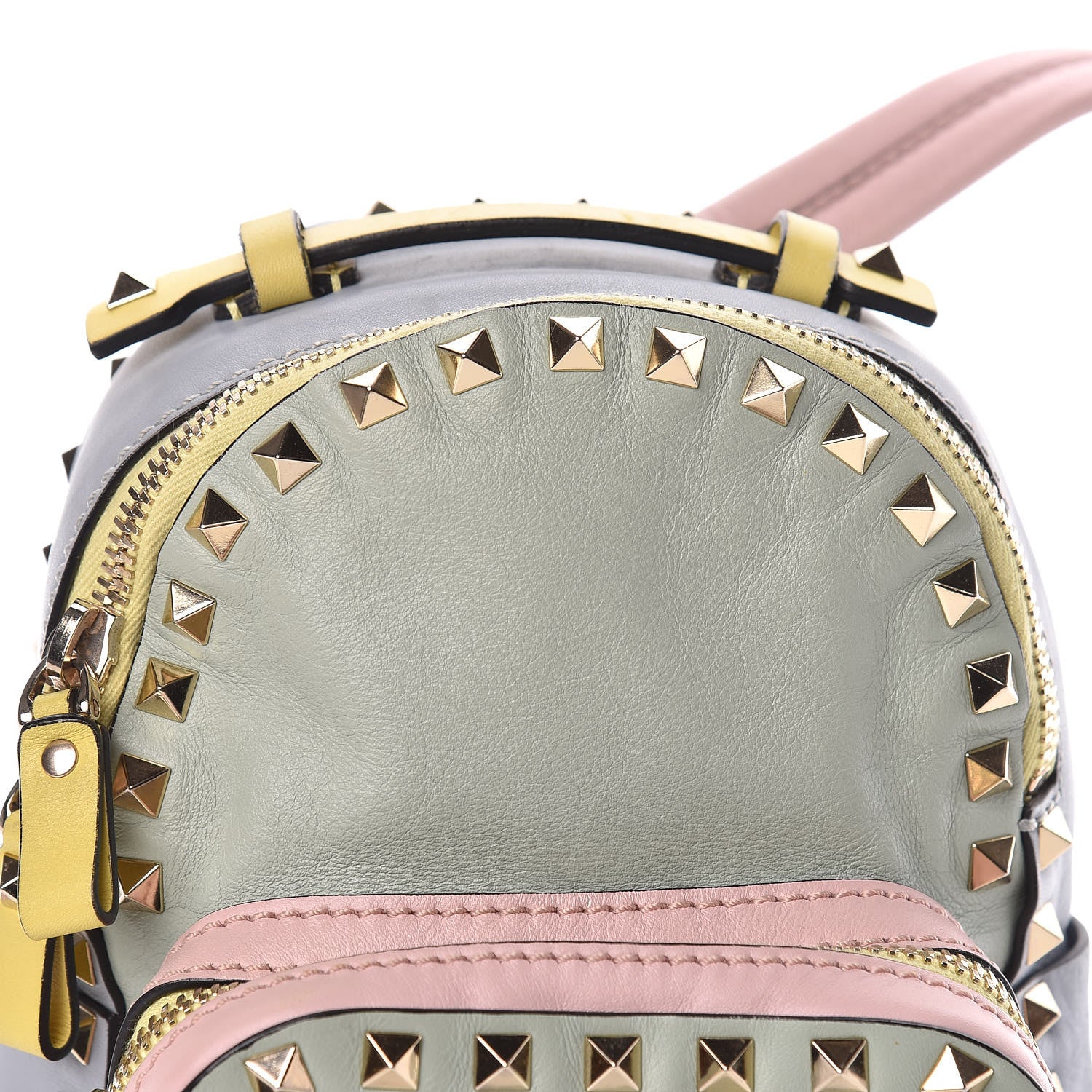 Valentino Garavani Calfskin Watercolor Mini Rockstud Backpack Rose Green Yellow Sky 10 of 10