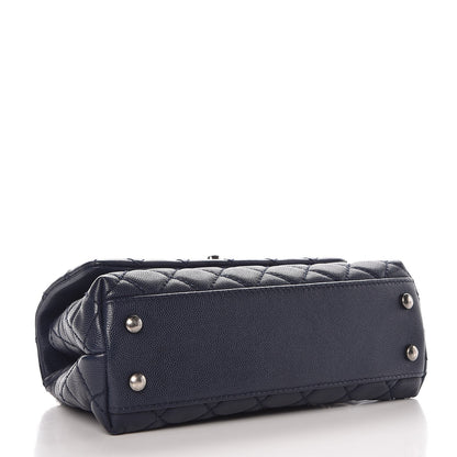 Chanel Caviar Quilted Mini Coco Handle Flap Navy Blue 4 of 8