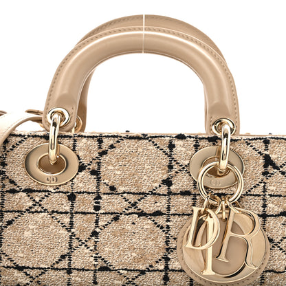 Christian Dior Tweed Cannage Medium Lady D-Joy Natural Black 8 of 12