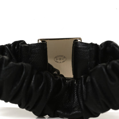 Chanel Lambskin Metal Enamel CC Hair Tie Black Gold 3 of 4