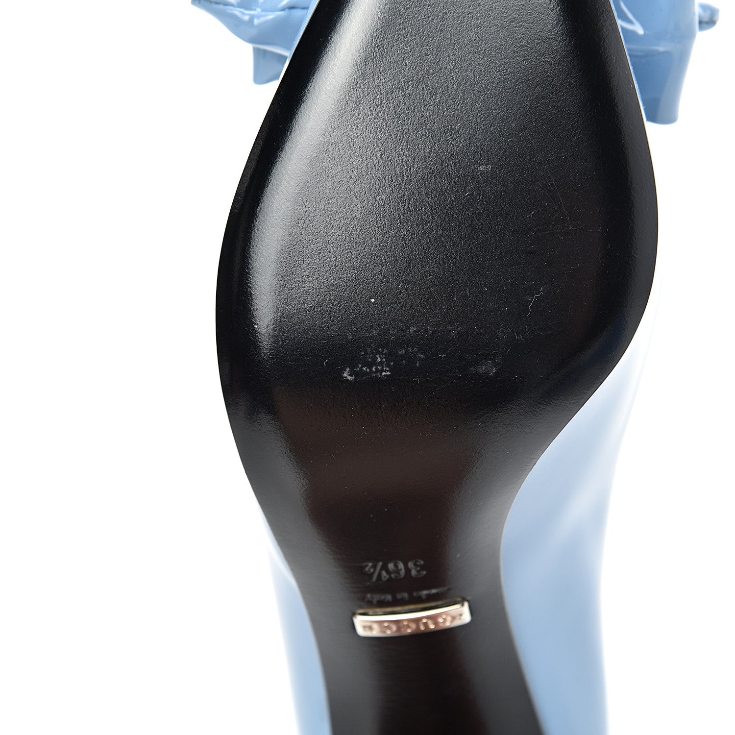 Gucci Vernice Bow Pumps 36.5 Light Blue 9 of 10