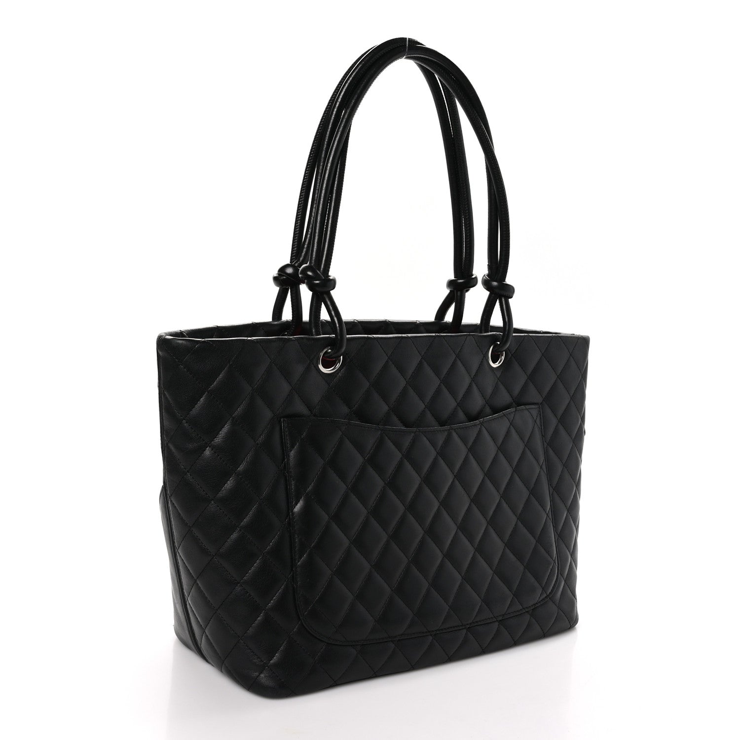 Chanel Calfskin Quilted Large Cambon Tote Black White 3 of 10