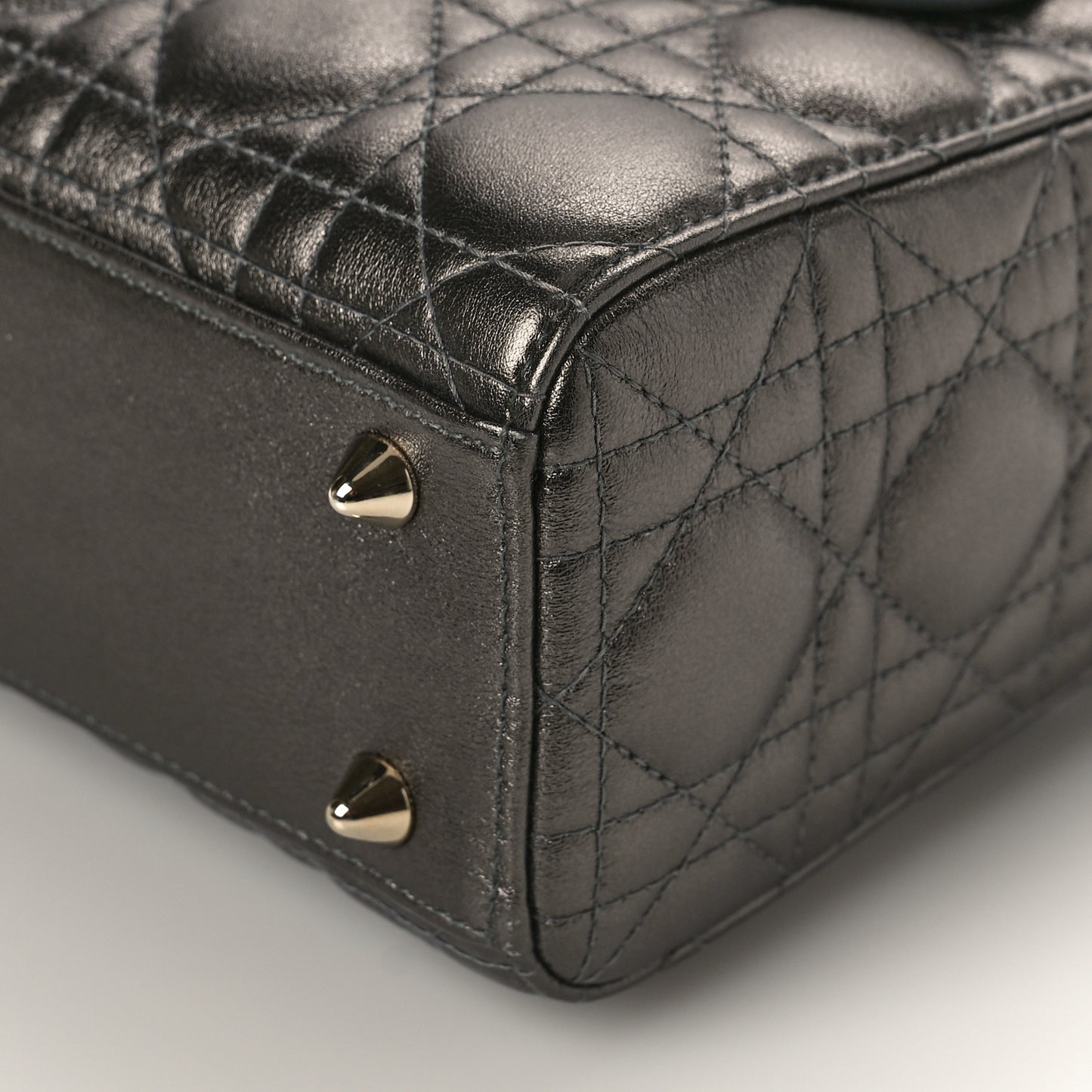 Metallic Grained Calfskin Cannage My ABCDior Lady Dior Gunmetal
