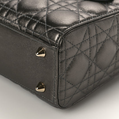 Christian Dior Metallic Grained Calfskin Cannage My ABCDior Lady Dior Gunmetal 8 of 8